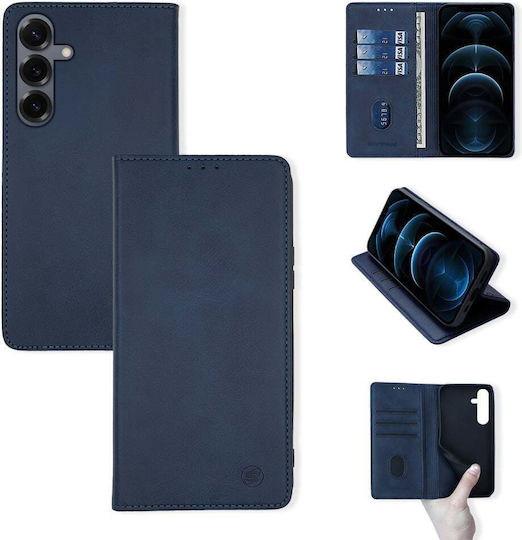 Vintage Magnet Wallet Case Sonique Samsung Galaxy S25 Plus Dark Blue