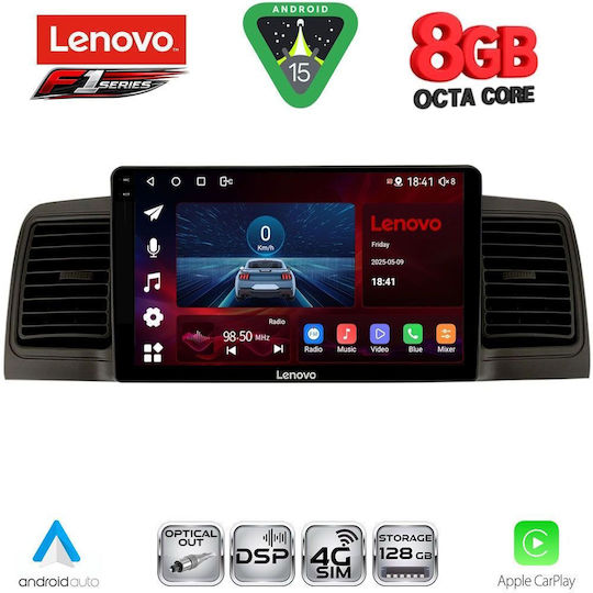 Lenovo Ηχοσύστημα Αυτοκινήτου για Toyota Corolla 2001-2006 (Bluetooth/USB/WiFi/GPS/Apple-Carplay/Android-Auto) με Οθόνη Αφής 9"
