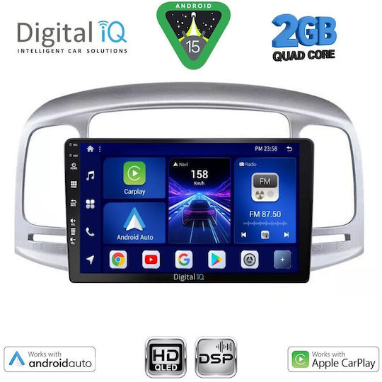 Digital IQ Car Audio System for Hyundai Accent 2005-2012 (Bluetooth/USB/WiFi/GPS/Apple-Carplay/Android-Auto) with Touch Screen 9"