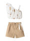 Kids' Set with Shorts Summer 2pcs Beige-white