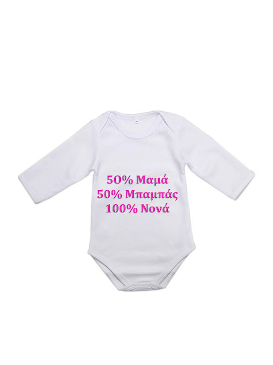 Baby Bodysuit Long Sleeve Godmother White