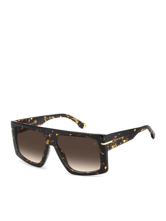 Victoria Beckham Unisex Sonnenbrillen mit Braun Horn umrandetem Rahmen und Braunen Gläsern