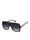 Victoria Beckham Unisex Sonnenbrillen mit Schwarzem Horn umrandetem Rahmen und schwarzen Gläsern