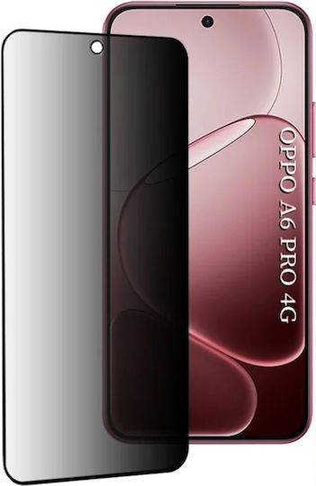 Full Glue Privacy Screen Protector Μαύρο (Oppo A6 Pro 4G, Oppo A6 Pro 5G)