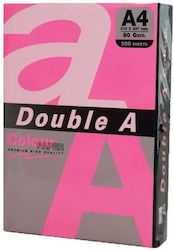 Double A Цветна Копирна Хартия A4 75gsm 100 Листа Пакет Double A Неонова Розова