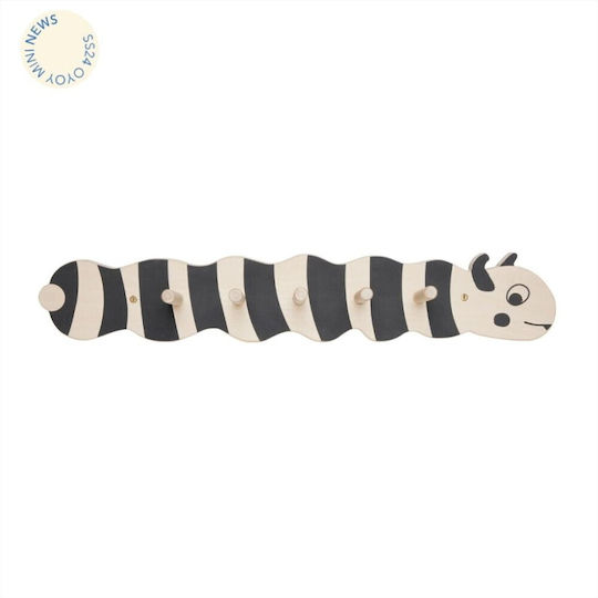 Baby Oliver Wooden Kids Wall Hanger 60x7.5x10.5cm