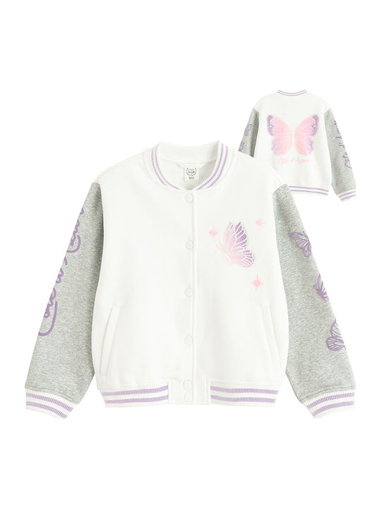 Kids Sweatshirt Cardigan Grey White