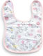 Nancy Dimo Waterproof Bib from 100% Cotton with Hoop & Loop Fastener Pink