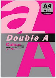 Double A Цветна Копирна Хартия A4 75gsm 25 Листа Опаковка Double A Неонова Розова