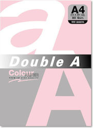 Double A Цветна Копирна Хартия A4 80gsm 100 Листа Опаковка Double A Пастелно Розова