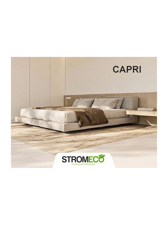 Capri Pat Semi Dublu Tapițat Cu Material Bej Pe...