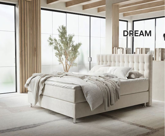 Dream Bett mit Stoff Beiget für die Matratze 170x200cm