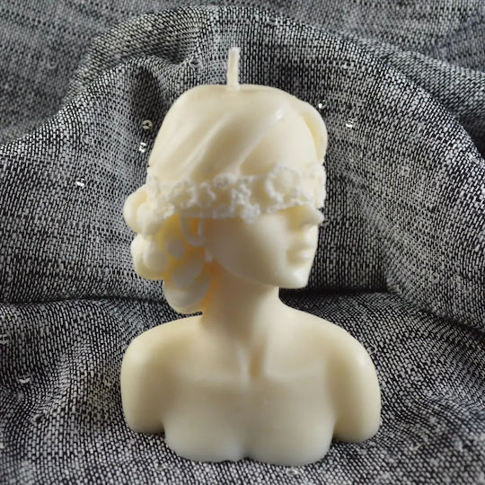 Candle Woman Statue Closed Eyes Melomakarono