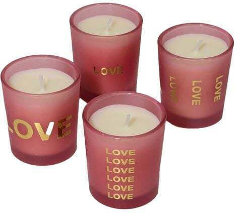 Love Message Ароматична Свещ в Златист Буркан 4 Бройки Love Message Ароматична Свещ в Златист Буркан 4 Бройки