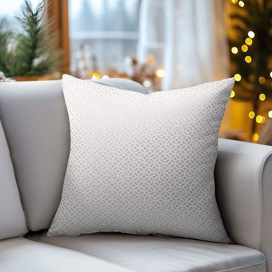 Beauty Home Decorative Pillow Case Ecru-silver 45x45cm.
