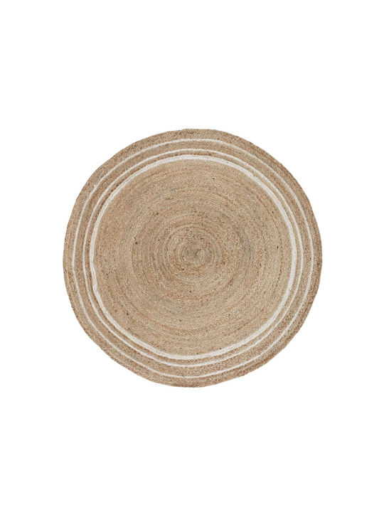 InTheBox Rug Round Summer from Jute Beige, Brown, White