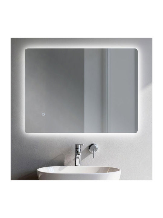 Sparke Ορθογώνιος Καθρέπτης Μπάνιου Led 90x70cm Λευκός