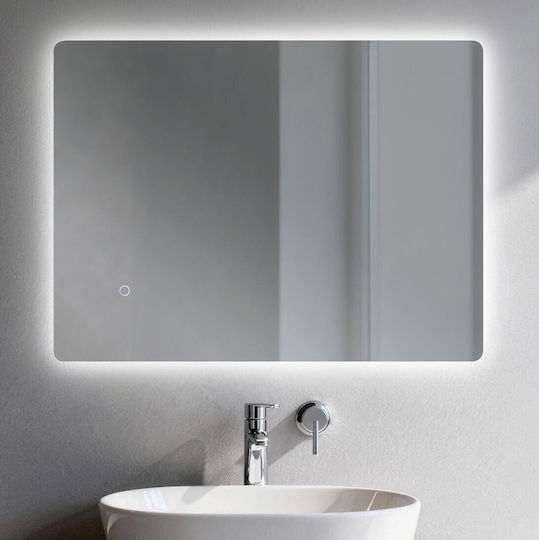 Sparke Oglindă de Baie Dreptunghiulară Lumini LED 90x70cm Alb