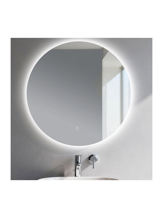 Sparke Στρογγυλός Καθρέπτης Μπάνιου Led 70x70cm Λευκός