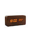 Uncle George Wooden Digital LED Table Clock with Alarm Brown 01.06.04-0004-BRWN (Various Colors)