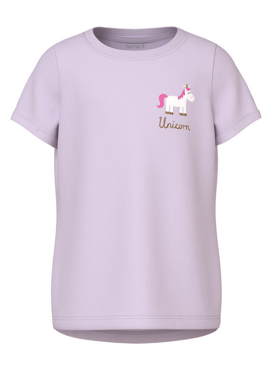 Name It Παιδικό T-shirt Λιλα Unicorn