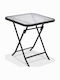 Sitting Room Outdoor Foldable Metal Table Anthracite 50x50x70cm