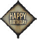 Balloon Foil Letter Χ Black ''happy Birthday''
