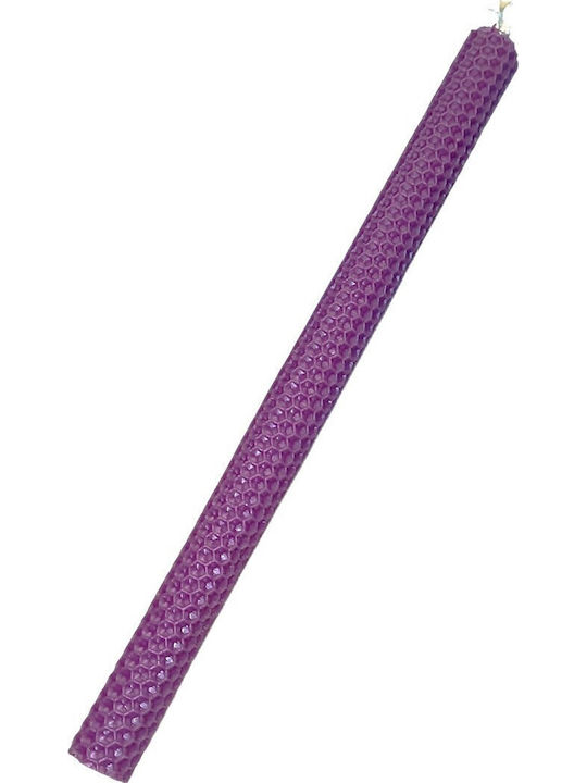 Beeswax Candle Round Purple Beeswax Candle Round Purple