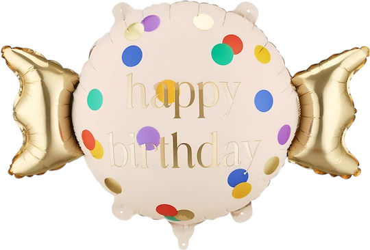Balloon Foil Beige "happy Birthday" 5cm
