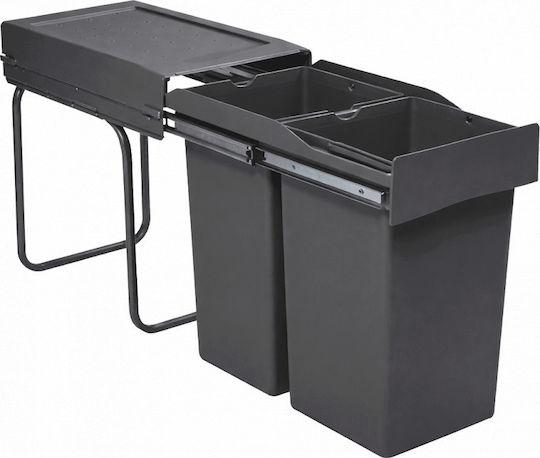 Gollinucci Waste Bin Waste Plastic Gray 28lt 1pcs