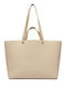Stoff Damen Schultertasche in Creme