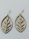 Holz Ohrringe Blatt Oval Minimal Boho Toxylo
