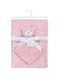 Dimcol Blanket Nursery Swaddling Blankets Fleece Pink with Animal 75x100cm 2pcs