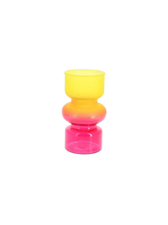 Beauty Home Διακοσμητικό Βάζο Γυάλινο Gabriel Κίτρινο Y18cm