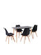 Kitchen Table Martin with 3 Chairs 70x120cm E7101,2S