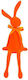 Sitting Orange Fluffy Rabbit 38cm