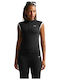 Sportswear Women's Blouse Sleeveless with Zipper Black