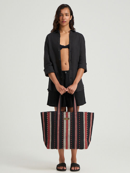 Savana Fabric Women's Tote Handbag Black