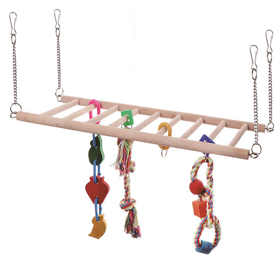 Ξύλινη Κρεμαστή Birds Kingdom Treppe-Geflügelspielzeug 38x17x13cm Bke3128