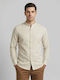 Long-sleeved Cotton Shirt Beige