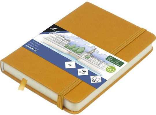 Sketchbook A6 Ochre 140gr 160 Pages Elastic Hard Cover Kangaro
