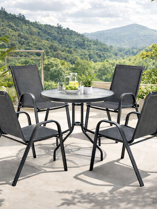 Garten- und Outdoor-Möbelsets Typsatz Wohnbereich 5 Stück Anthrazit 60x60x70 Anthrazit