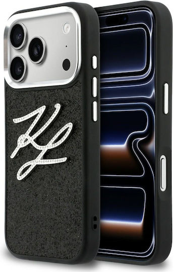 Karl Lagerfeld Iml Glitter Kl Diamond Logo iPhone 17 Pro Schwarz Handyhülle
