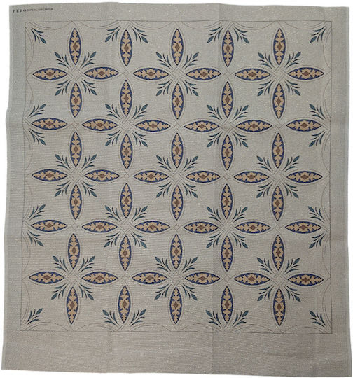 Tablecloth Stamped 90x90cm Etemin Knossos Sunbeam Beige Gold Pero 326