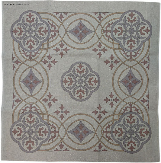 Tablecloth Stamped 100x100cm Etemin Knossos Sunbeam Beige Gold Pero 337