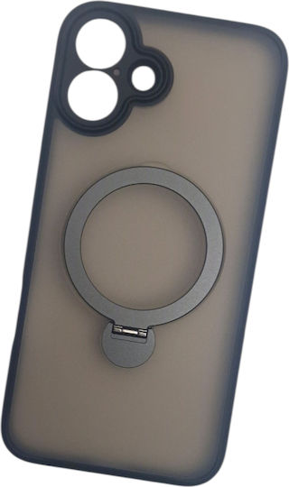 Naxius Umschlag Rückseite Synthetisches Leder mit Band Schwarz (iPhone 16 Plus)