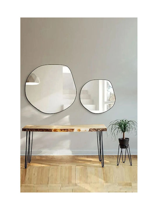 Set 2 Stücke Schwarz Moderne Dekorative Wandspiegel 55x55 cm