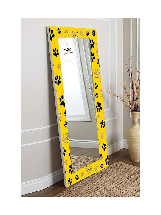 Decorative Wall Mirror Happy Friends Yellow 150x60 Cm