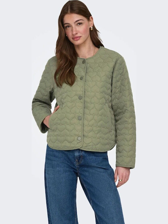 Langes Damen Jacke Für Winter Grün