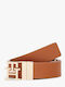 Reversible Leather Women's Belt Tabac Brown